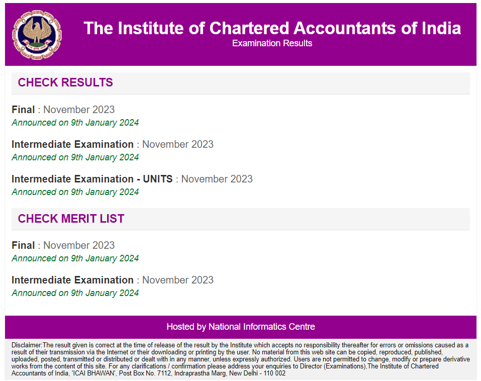 icai result